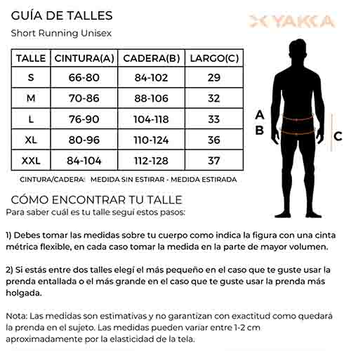 SHORT RUNNING UNISEX MARINO TALLE XXL YAKKA (4009)