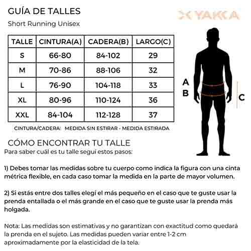 SHORT RUNNING UNISEX ROSA FLUOR TALLE L YAKKA (4009)