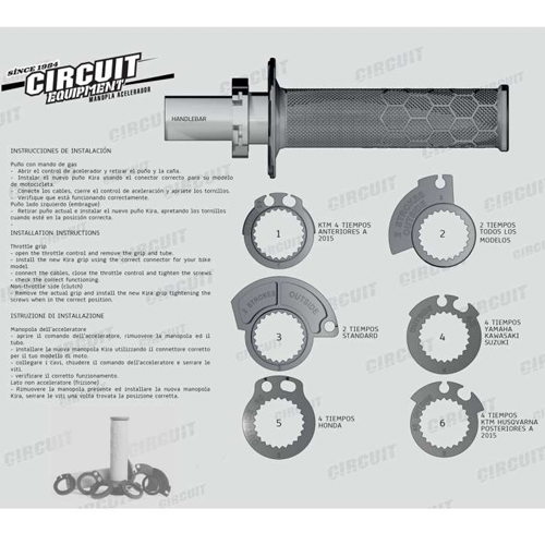 PUÑO UNIVERSAL KIRA LOCK-ON GRIS/TITANIO C/ADAPTADORES (JGO) CIRCUIT MA016-23A