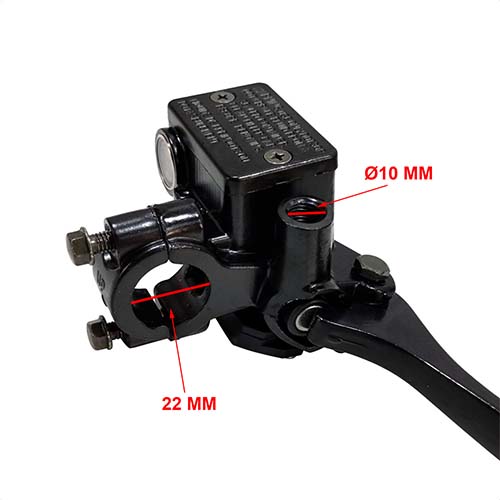 MANIJA DE FRENO + SOPORTE + CALIPER DEL. MOTOMEL SKUA 150 200 250 V6 OEM