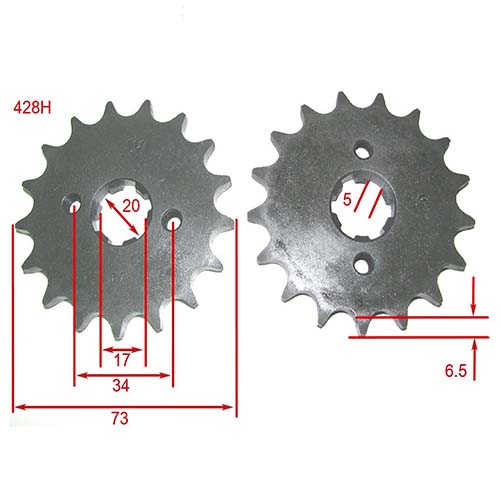 KIT TRANSMISION HONDA NXR 125 BROS STD 428H-132L/XR125L C/CAD. DOR. STD