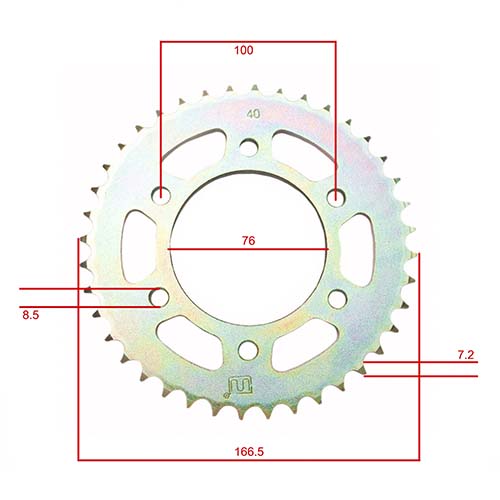 KIT TRANSMISION YAMAHA FZ16 (40/14) C/CAD. DOR. C/ORING STD