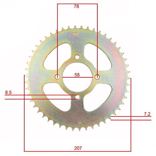 KIT TRANSMISION MOTOMEL SKUA 200/250 428H-134L (50/17) C/CAD. DOR STD