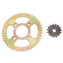 KIT TRANSMISION BAJAJ ROUSER NS160 CON DISCO DE FRENO DELANTERO Y ZAPATA TRASERA 428-134L (45T/15T) C/CAD. DOR. STD