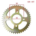 KIT TRANSMISION BAJAJ ROUSER NS160 CON DISCO DE FRENO DELANTERO Y ZAPATA TRASERA 428-134L (45T/15T) C/CAD. DOR. STD