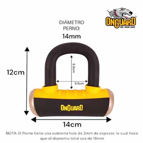 TRABA DISCO (CANDADO) 8048C BOXER 55mmX55mm GROSOR: 14mm ONGUARD