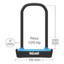 TRABA U 8154BL NEON SERIES NEGRO 11.5cmX23cm + ALARGADOR + SOPORTE ONGUARD
