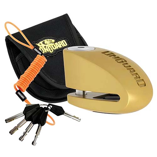 TRABA DISCO CON ALARMA 120DB 8265 10mm DORADO ONGUARD