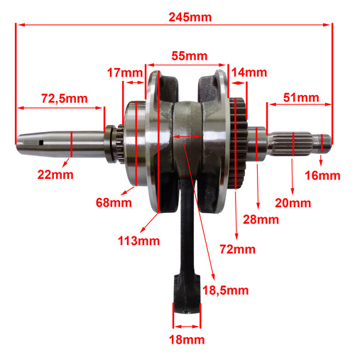 CIGUEÑAL COMPLETO MOTOMEL SIRIUS 250 OEM EXCLU