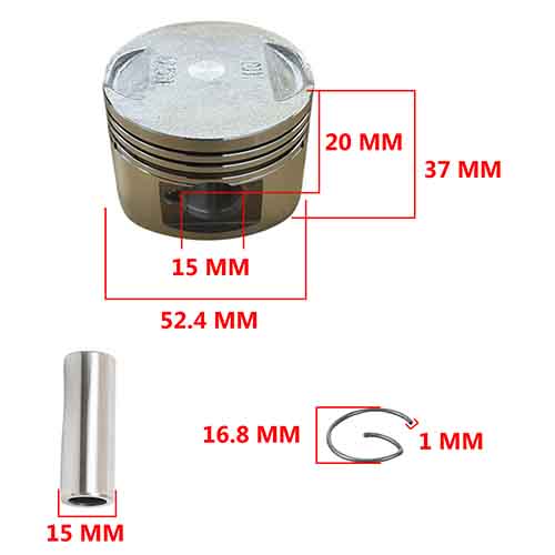 KIT PISTON HONDA ELITE 125 20072017 (52.4mm) (0.75) STD