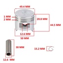 KIT CILINDRO + PISTON GILERA SMASH 110 110/MOTOMEL TRIP 110 50mm STD