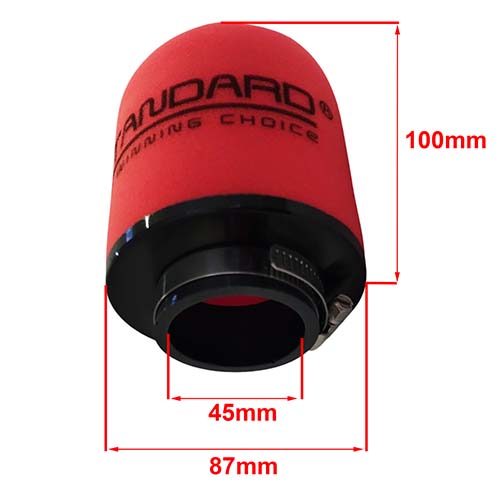 FILTRO DE AIRE COMPETICION CON RESORTE 45X86X100mm STD EXCLU