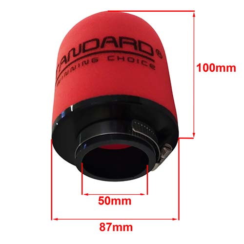 FILTRO DE AIRE COMPETICION CON RESORTE 50X86X100mm STD EXCLU