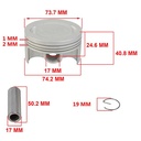 KIT PISTON YAMAHA YBR 250/YS 250/XTZ 250 74mm (0.25) STD