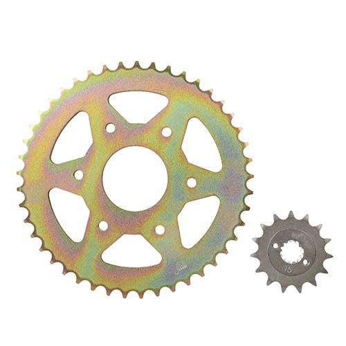 KIT TRANSMISION BAJAJ DOMINAR 400 / KTM DUKE390 (45T / 15T) 520HO-118L C/CAD DORADA C/ORING STD