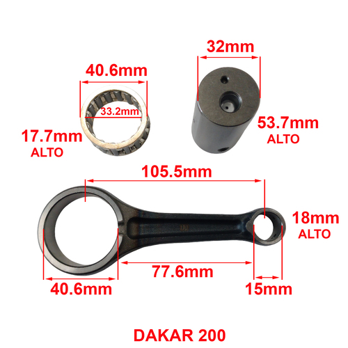BIELA COMP. MOTOMEL DAKAR 200 VARILLERA/MOTORES 200CC (32x15x105.5) STD
