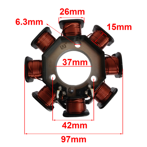ESTATOR YAMAHA YBR 125 CHINA (8 BOBINAS) STD
