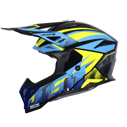 CASCO JUST1 J39 REVO BLUE FLUO YELLOW BLACK GLOSS S