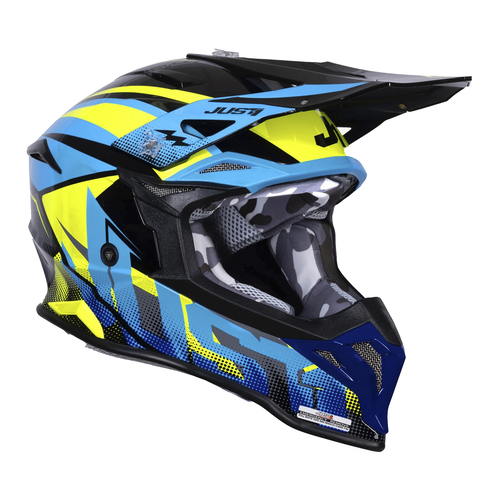 CASCO JUST1 J39 REVO BLUE FLUO YELLOW BLACK GLOSS XXL