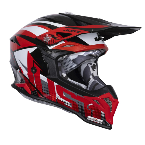 CASCO JUST1 J39 REVO RED WHITE BLACK GLOSS XXL