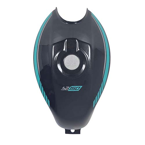 TANQUE DE NAFTA MOTOMEL NEW S2 150 TUBULAR NEGRO / VERDE C/TAPA OEM