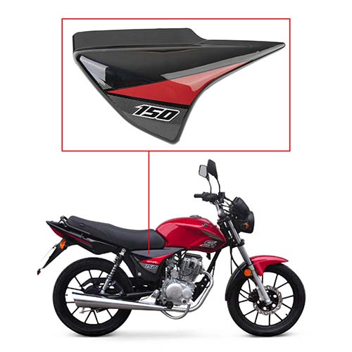 CACHA LATERAL MOTOMEL NEW S2 150 TUBULAR LADO DERECHO NEGRO / ROJO OEM