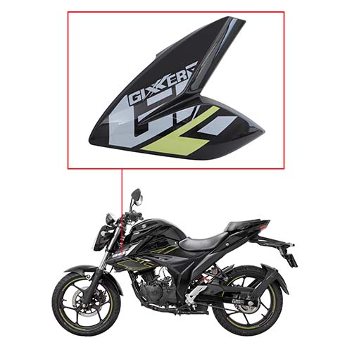 CACHA LATERAL TANQUE SUZUKI GIXXER 150 (2019-2025) NEGRO LADO IZQUIERDO MTC
