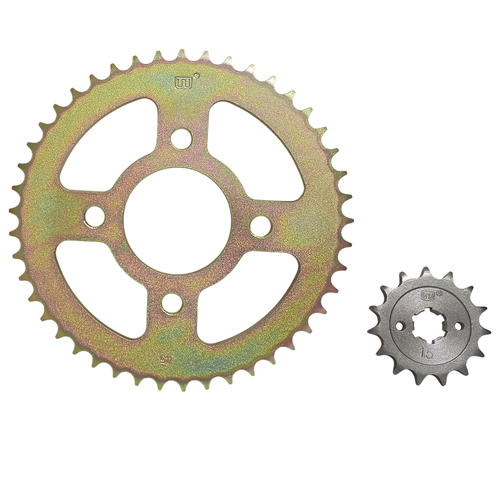 KIT TRANSMISION BAJAJ ROUSER NS160 (45/15) 428HO-134L DORADA C/ORING DOBLE DISCO STC