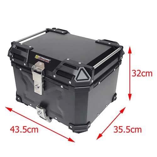 TOP CASE PORTAEQUIPAJE MEDIANO 45L 43,5X35,5X32 ALUMINIO (NEGRO) STD