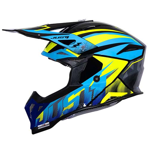 CASCO JUST1 J39 REVO BLUE FLUO YELLOW BLACK GLOSS XXL