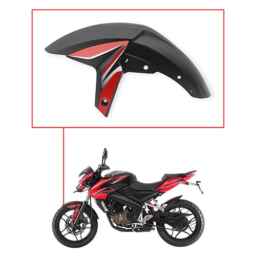 GUARDABARRO DELANTERO BAJAJ ROUSER NS200 ROJO/BLANCO MTC