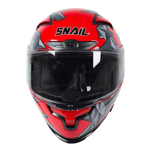 CASCO SNAIL FF871 DOBLE VISOR RED/GREY M