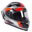 CASCO SNAIL FF871 DOBLE VISOR SILVER/ORANGE M