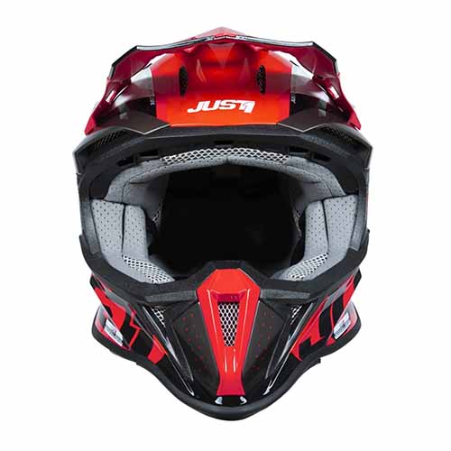 CASCO JUST1 J18 HEXA ROJO/ BLANCO/ NEGRO/ TITANIO MATE L (CAJ0002L)