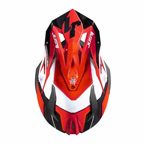 CASCO JUST1 J18 HEXA ROJO/ BLANCO/ NEGRO/ TITANIO MATE S (CAJ0002S)