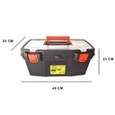 CAJA HERRAMIENTAS MULTIUSO 19" 48X23X24 COLOR NEGRO C/BANDEJA DIVISORA PLASTICA VC (1042)