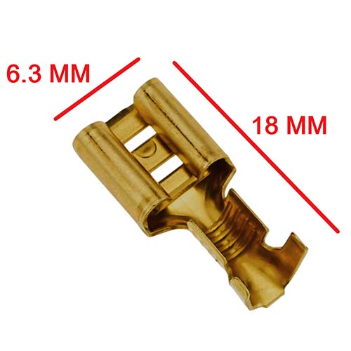TERMINAL HEMBRA STOP (ANCHO 6,3mm) BRONCE X 100 U. PLASTICA VC (699)