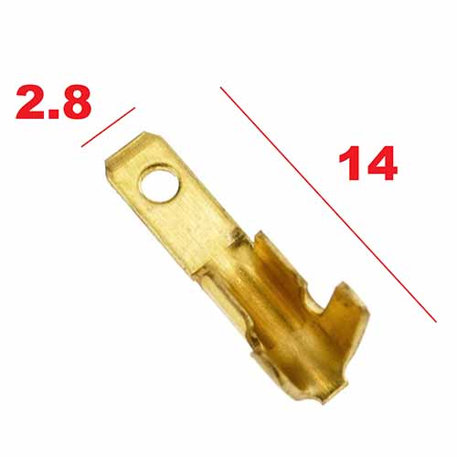 TERMINAL MACHO (ANCHO 2,8mm) BRONCE X 100 U. PLASTICA VC (701)
