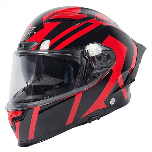 CASCO SNAIL FF871 DOBLE VISOR RED/BLACK S