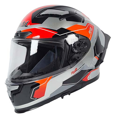 CASCO SNAIL FF871 DOBLE VISOR SILVER/ORANGE XXL