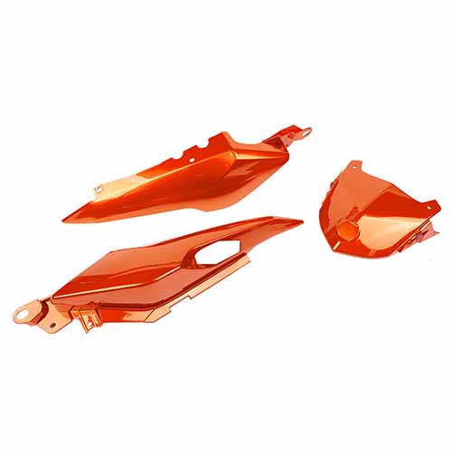 CACHA BAJO ASIENTO + UNION COLIN YAMAHA FZ16 NARANJA (3PCS) MTC