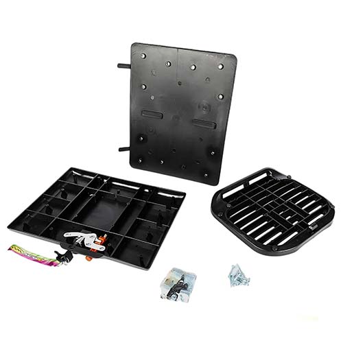 BASE DESMONTABLE EXTRAIBLE PARA CAJA DE DELIVERY - C/2 LLAVES KIT E INSTRUCTIVO PLASTICA VC (1099)