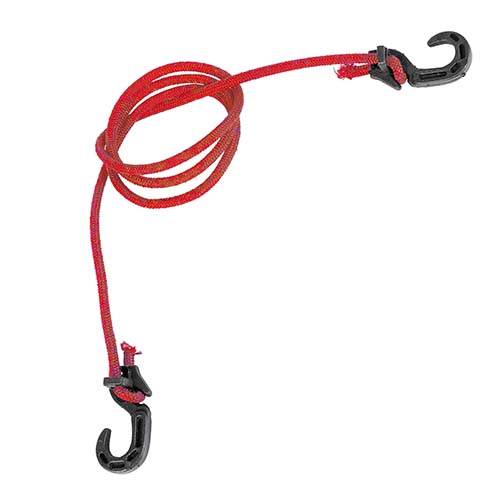 TENSOR ELASTICO /ZUNCHO /LINGA DE 1,50 MTS. ROJO C/GANCHOS PLAST. REG. PLASTICA VC (845R)