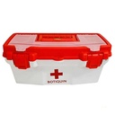 CAJA PRIMEROS AUXILIOS/BOTIQUIN 16" 40.5X23,5X18 BLA/RO C/BANDEJA DIVISORA PLASTICA VC (1079)