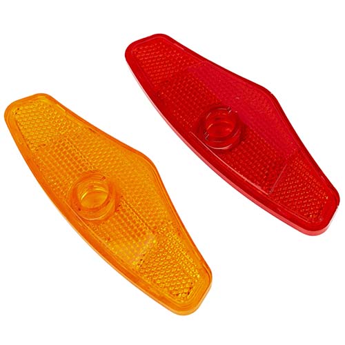 REFLECTOR RUEDA GRANDE AMBAR + ROJO CON KIT DE INSTALACION PLASTICA VC (1065)