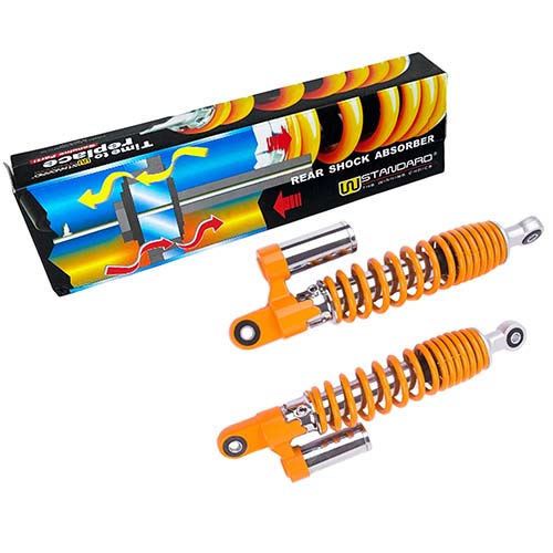 AMORTIGUADOR UNIV. C/GAS L1 AMARILLO MOTOS 125/150CC 33.5cm (JGO) STD