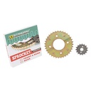 CORONA Y PIÑON HONDA C100 BIZ (35/15) DORADA STD