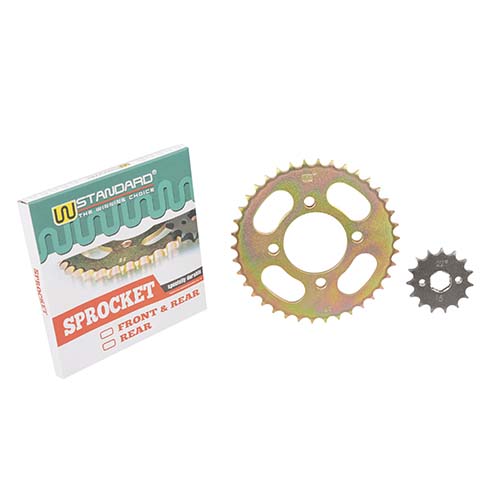 CORONA Y PIÑON MOTOMEL S2 CG150 (38/15) PASO 428 DORADA STD