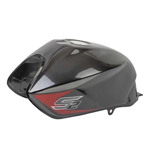 TANQUE DE NAFTA MOTOMEL NEW S2 150 TUBULAR NEGRO / ROJO C/TAPA  OEM