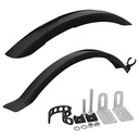 GUARDABARRO BICICLETA DEL. 550mm + TRAS. 800mm (JGO) C/KIT INSTALACION NEGRO PLASTICA VC (1062)